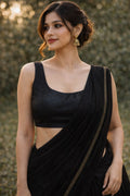 Black half sleeves blouse 