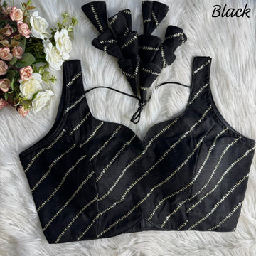 Black Havy Jari Embroidery & Sequence Work