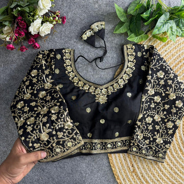 Black Long Sleeves Bridal Blouse