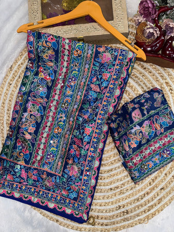 New Soft Chinnon With Beautiful Print Saree