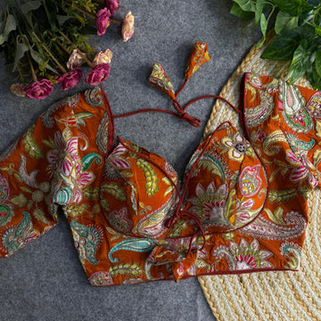 COPPER BEAUTIFUL INSPIRED MASABA STYLE BLOUSE
