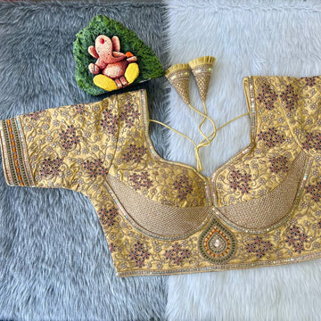 Gold Sabyasachi Style Bridal Blouse