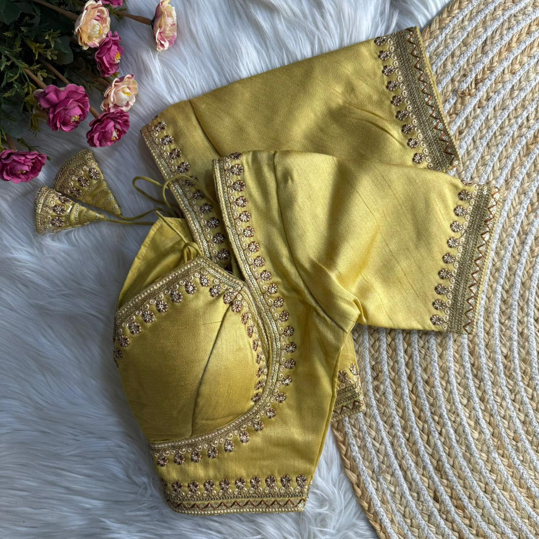 Beautiful Heavy Masaba Style Work Bridal Blouse