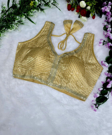 Gold Fancy Pure Cotton Blouse