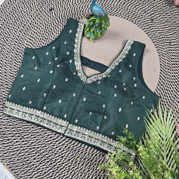 Green Club Silk Partywear Blouse
