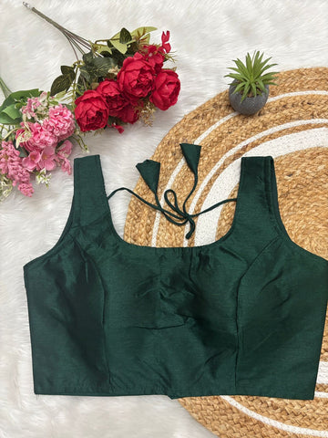 Dark Green Bollywood Style Fully Fashionable Blouse