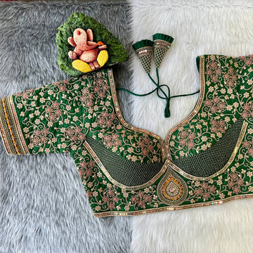 Green Sabyasachi Style Bridal Blouse