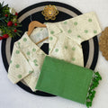 Green and beige traditional balouse with a green saree
