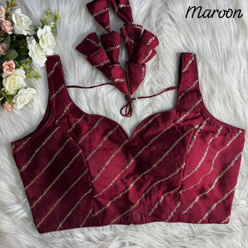 Maroon Havy Jari Embroidery & Sequence Work