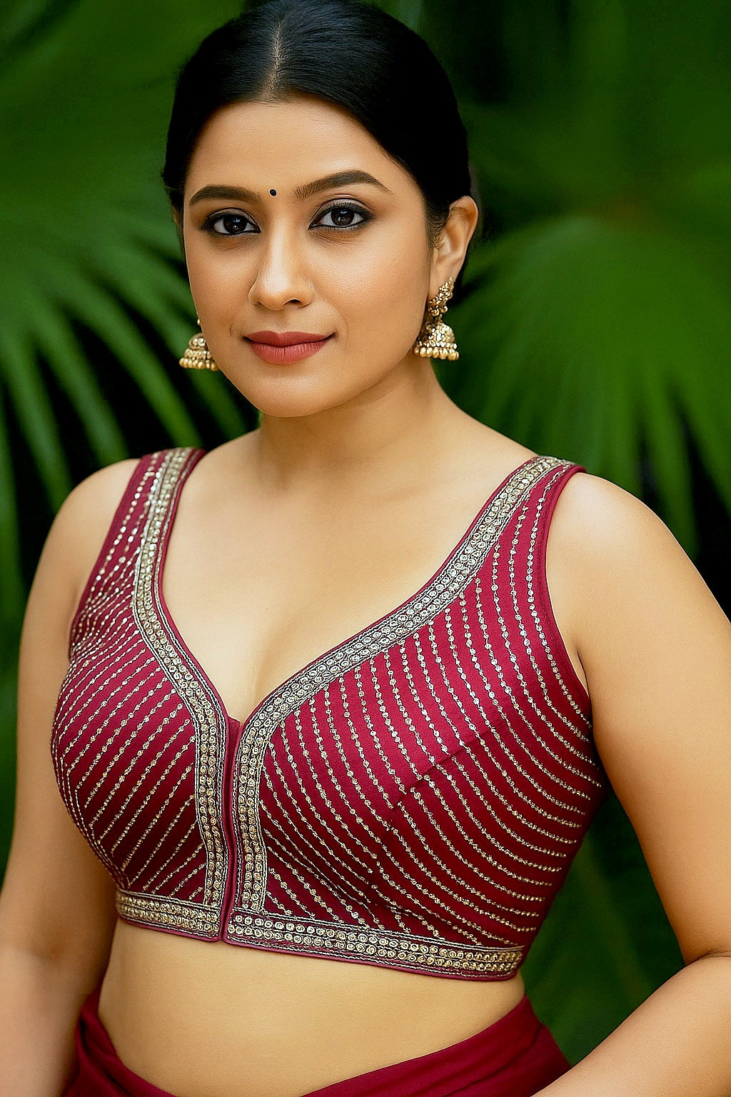Maroon Fancy Pure Cotton Blouse