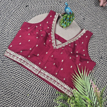 Maroon Club Silk Partywear Blouse