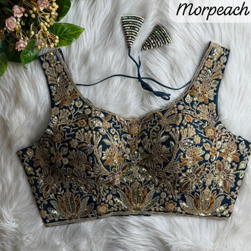 Morpeach Bridal Havy Stars & Rainbow Sequence Work Blouse
