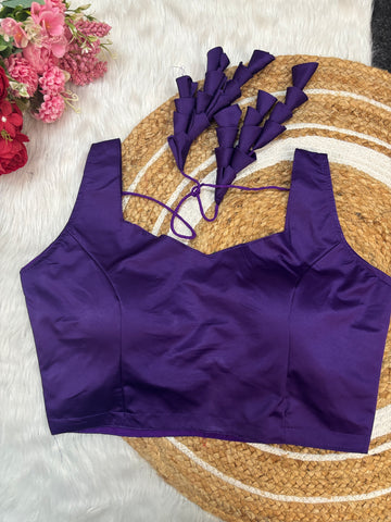Purple Satin Silk Blouse With Bunch Latkans