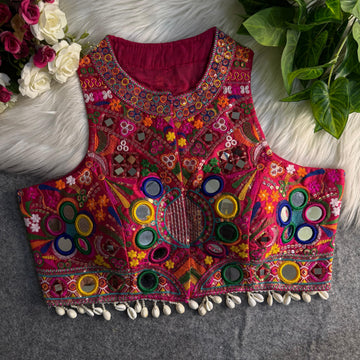 Rani Italian Silk Embroidered Stitched Blous