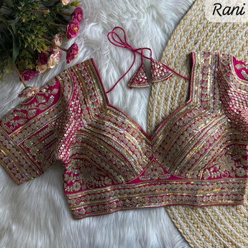 Red Sabyasachi Inspired Bridal Blouse Beautiful Havy Stars & Rainbow Work