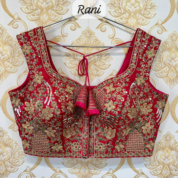 Rani Beautiful Heavy Embroidery Codding And Thread Work Bridal Blous