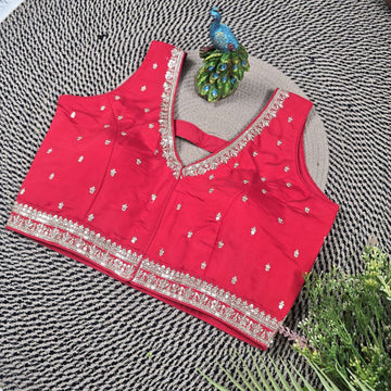 Red Club Silk Partywear Blouse