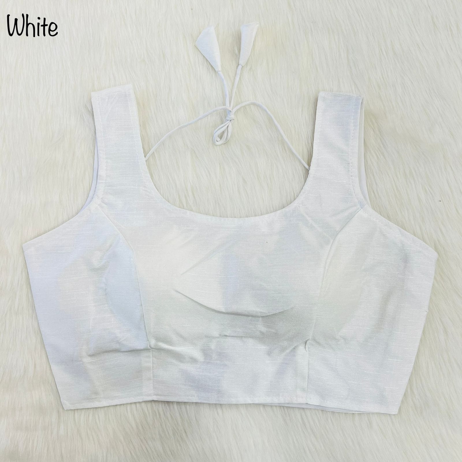 White crop top with thick strips