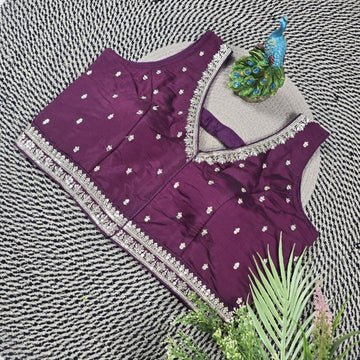 Wine Club Silk Partywear Blouse