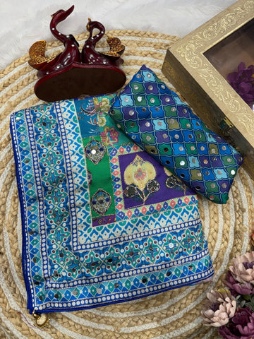 Beautiful Soft Chinnon Saree With Blouse(Unstiched)