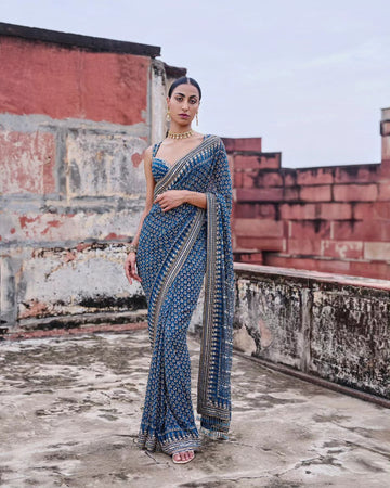Beautiful Katdana and Real Mirror Work Saree