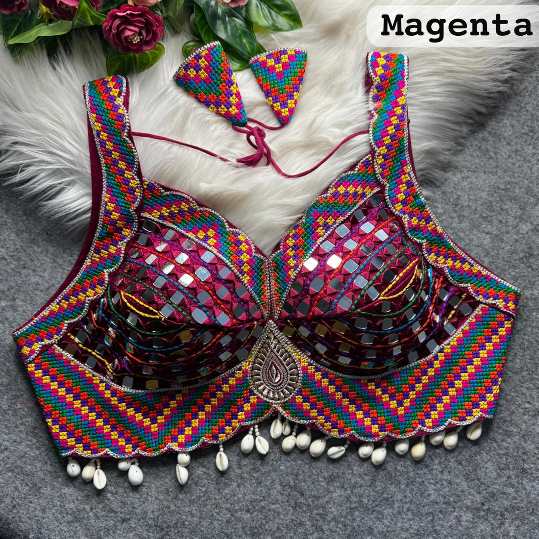 Navratri Special Real Mirror Work Blouse