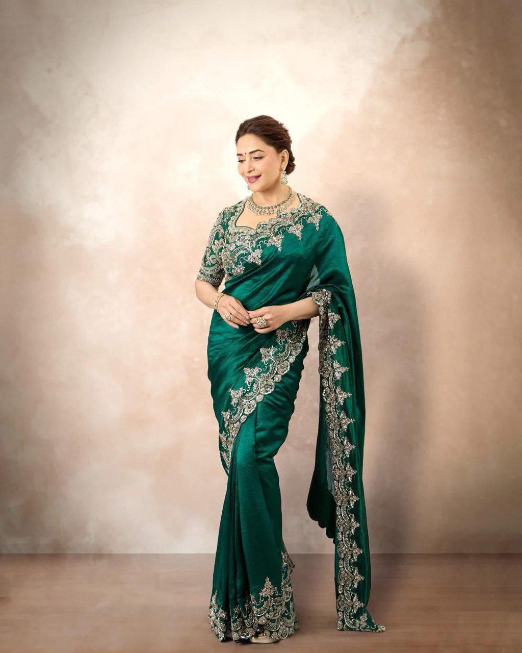 Beautiful Designer Saree With Stiched Blouse